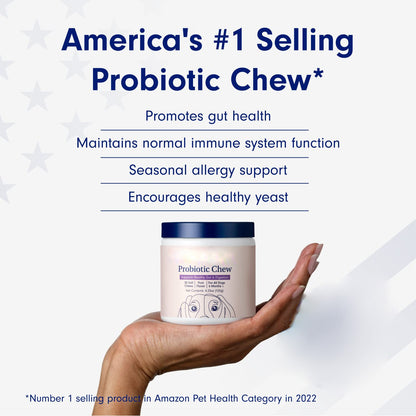 Dog Probiotics for Gut Health 30 Soft Chews Pork Flavor Digestive Support
