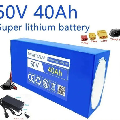 60V 40Ah Li-ion Battery Pack 16S8P for Electric Scooter E-Bike with BMS
