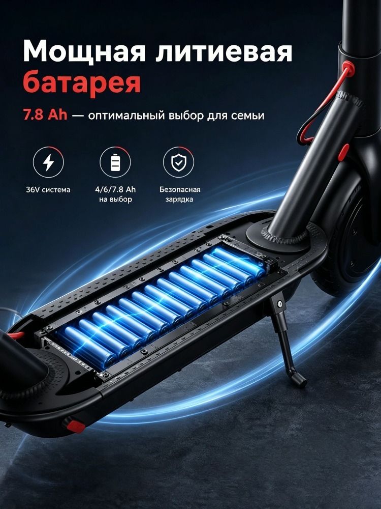 Электросамокат M365, 36V 350W, складной для взрослых, аккумулятор 4000-7800 мАч, запас хода до 30 км, портативный