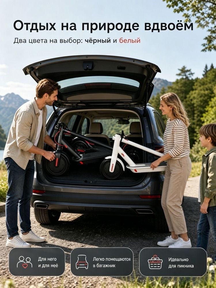 Электросамокат M365, 36V 350W, складной для взрослых, аккумулятор 4000-7800 мАч, запас хода до 30 км, портативный