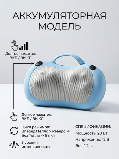 Электрический массажер-подушка для шеи, плеч и спины, автоматический режим, для снятия усталости и боли