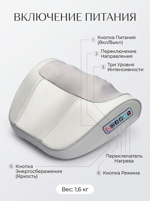 Универсальный массажер-подушка для шеи и плеч с подогревом, для спины и поясницы, автоматический, домашний