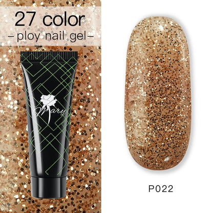 Гель для наращивания ногтей Rosemary Beauty полигель цветной для моделирования, 15 г