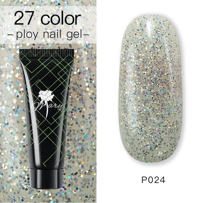 Гель для наращивания ногтей Rosemary Beauty полигель цветной для моделирования, 15 г