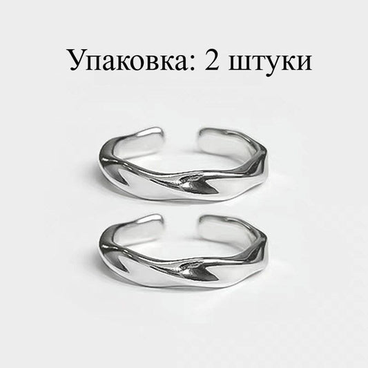 Набор из двух колец Мёбиуса, глянцевое украшение с гальваническим покрытием, лаконичный дизайн премиум-класса, парные кольца для мужчин и женщин на указательный палец