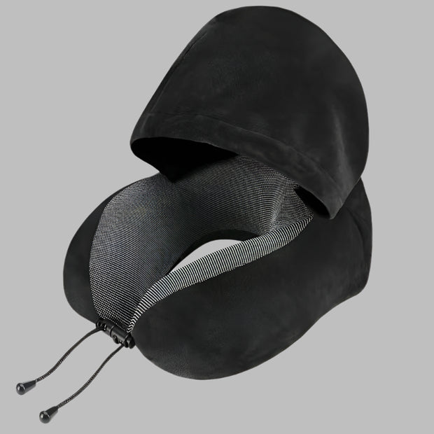 U-Shaped Travel Pillow with Hood