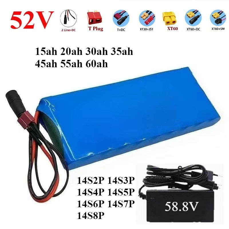 52V 20Ah 14S3P Rechargeable Li-ion Battery with BMS for E-Bike E-Scooter