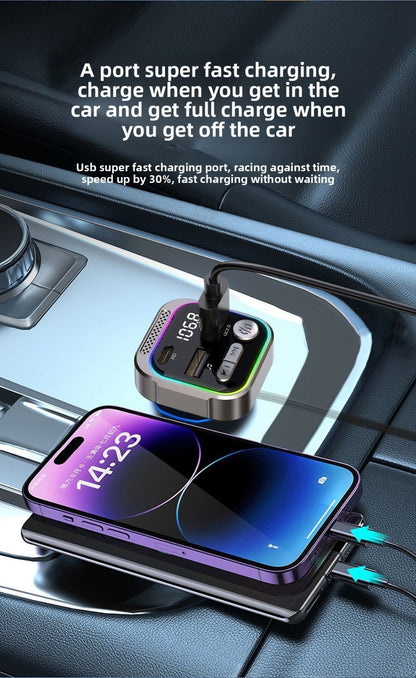 Aluminum Alloy Car Bluetooth MP3 Player FM Transmitter PD Fast Charging