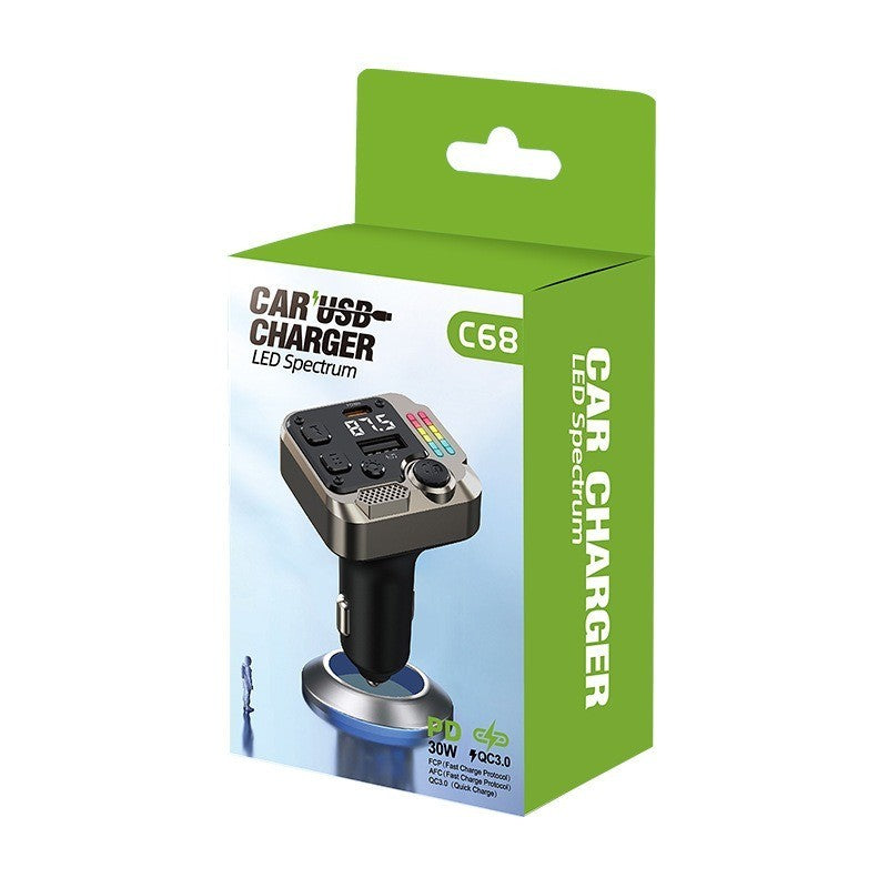 Dual Port Bluetooth Car Charger PD Fast Charging FM Transmitter MP3 Player