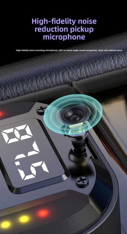Super Fast Flash Charging Retractable Bluetooth Car Charger Dual USB Cigarette