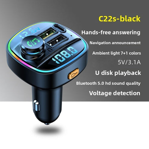 Bluetooth FM Transmitter Car MP3 Player Dual USB Fast Charger HD Dual Display