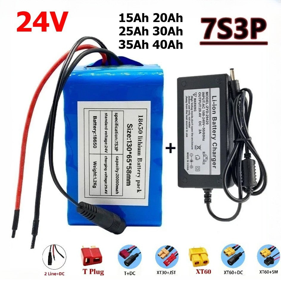24V 40Ah 7S6P Li-ion Rechargeable Battery Pack for Wheelchair E-Bike Scooter