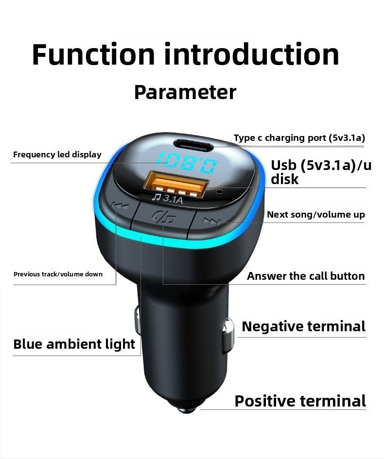 Car Bluetooth Charger MP3 Player FM Transmitter Dual USB Adapter