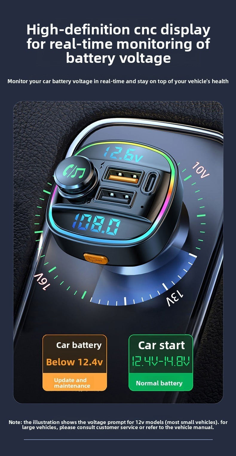 Car Bluetooth FM Transmitter MP3 Player Dual USB Fast Charger Dual Display