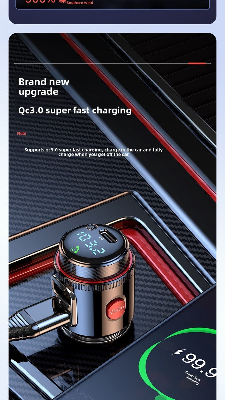 T23 PD Fast Charger Bluetooth FM Transmitter MP3 Player Cigarette Lighter Plug