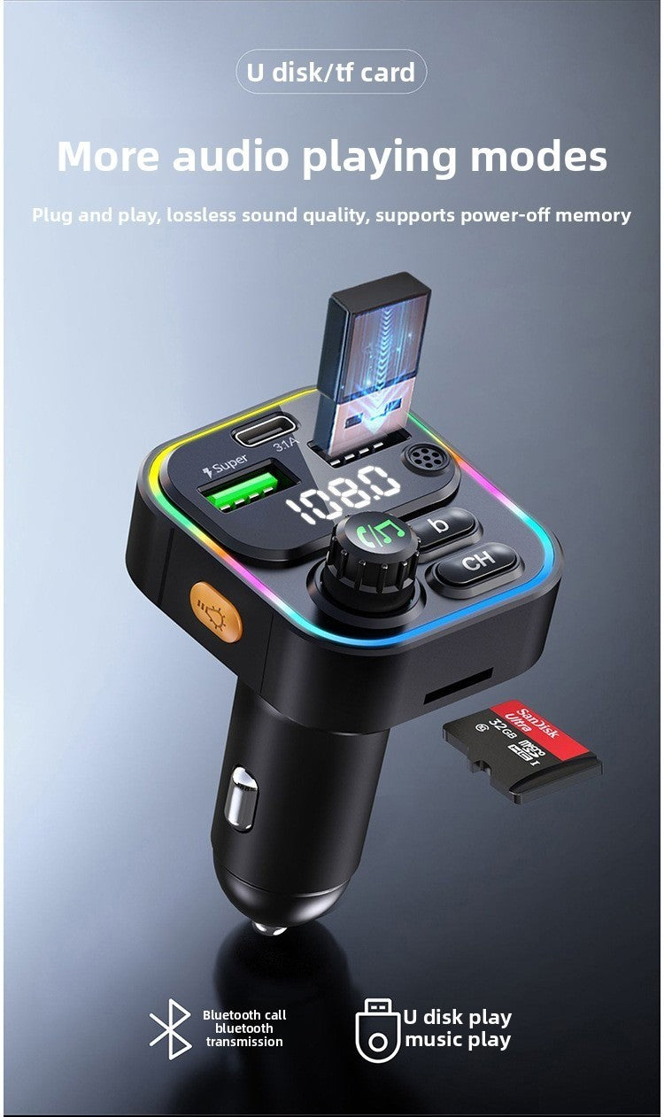 Car MP3 Player Bluetooth FM Transmitter with Fast Charging Dual USB