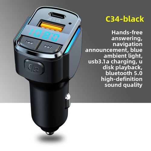 Car Bluetooth Charger MP3 Player FM Transmitter Dual USB Adapter
