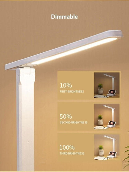 Dimmable LED Desk Light Touch Sensor Table Bedside Reading Lamp USB Rechargeable