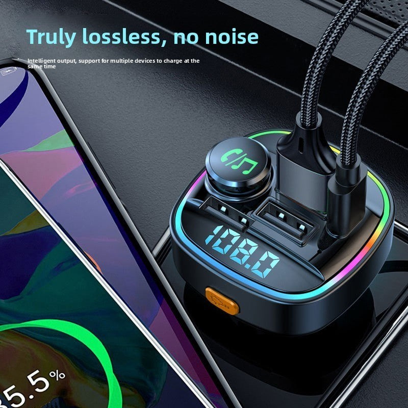 Car Bluetooth FM Transmitter MP3 Player Dual USB Fast Charger Dual Display
