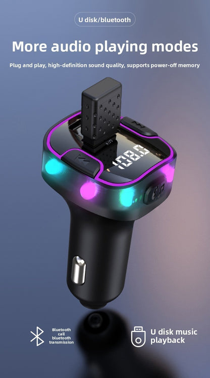 Car Bluetooth FM Transmitter MP3 Player with USB Wireless Charging