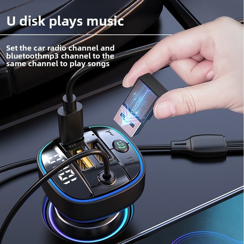 3-in-1 Car Charger Bluetooth MP3 Player FM Transmitter Digital Display Cigarette