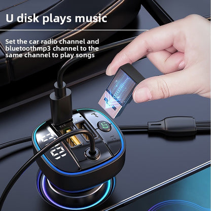 3-in-1 Car Charger Bluetooth MP3 Player FM Transmitter Digital Display Cigarette