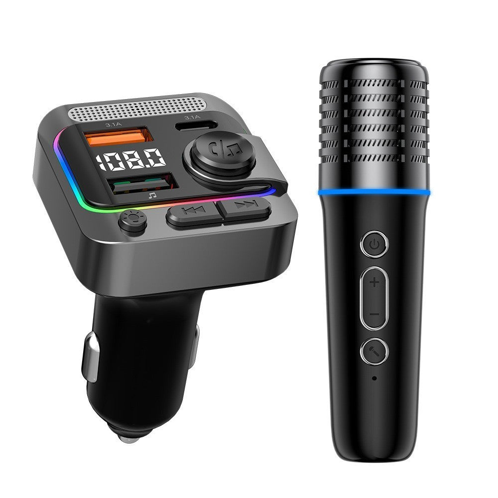 Wireless Bluetooth Karaoke Microphone Car MP3 Player FM Transmitter Charger