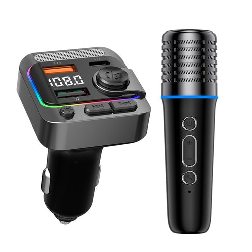 Wireless Bluetooth Karaoke Microphone Car MP3 Player FM Transmitter Charger