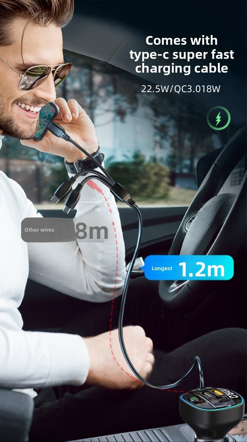 3-in-1 Car Charger Bluetooth MP3 Player FM Transmitter Digital Display Cigarette