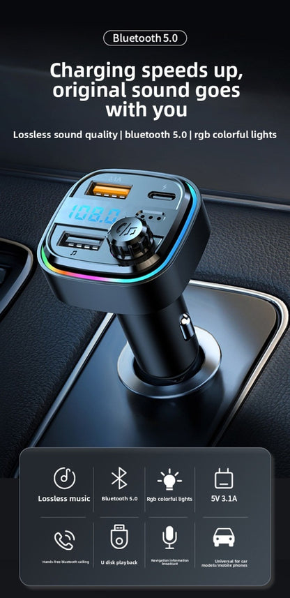 Bluetooth Car MP3 Player FM Transmitter with Dual USB Fast Charging Port