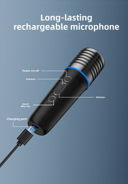 Wireless Bluetooth Karaoke Microphone Car MP3 Player FM Transmitter Charger
