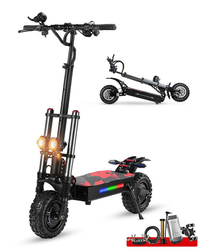 6000W Off Road Dual Motor Electric Scooter Adult With Seat 11" Long Range 85KM/H