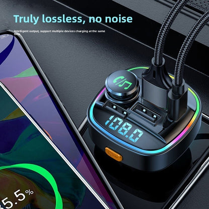 Bluetooth FM Transmitter Car MP3 Player Dual USB Fast Charger HD Dual Display