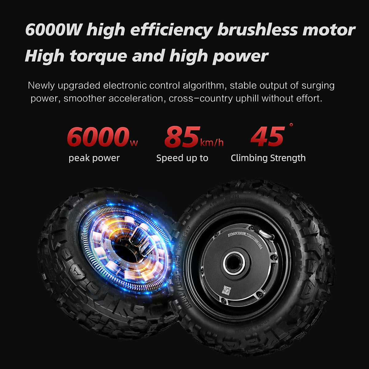 Off-road Electric Scooter Adult with Seat Dual Motor 60V 6000W 85km/h E Scooter
