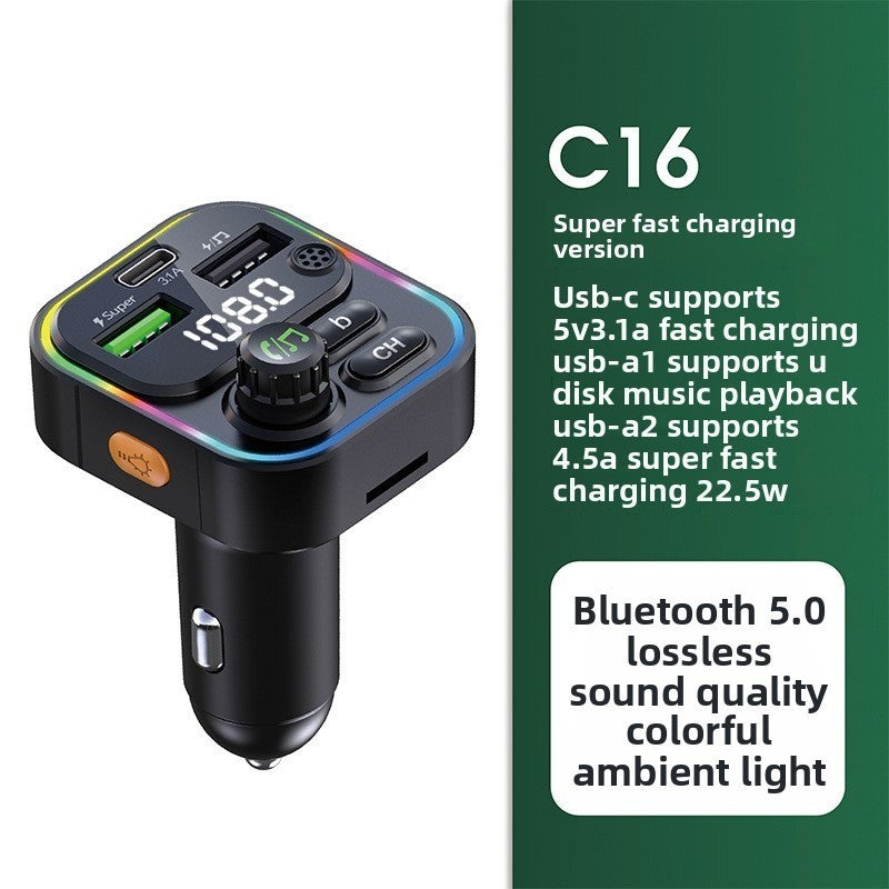 Car MP3 Player Bluetooth FM Transmitter with Fast Charging Dual USB