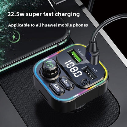 Car MP3 Player Bluetooth FM Transmitter with Fast Charging Dual USB