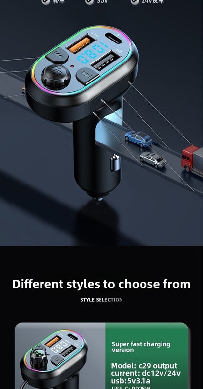 Car Charger Bluetooth FM Transmitter MP3 Player Dual USB Cigarette Lighter