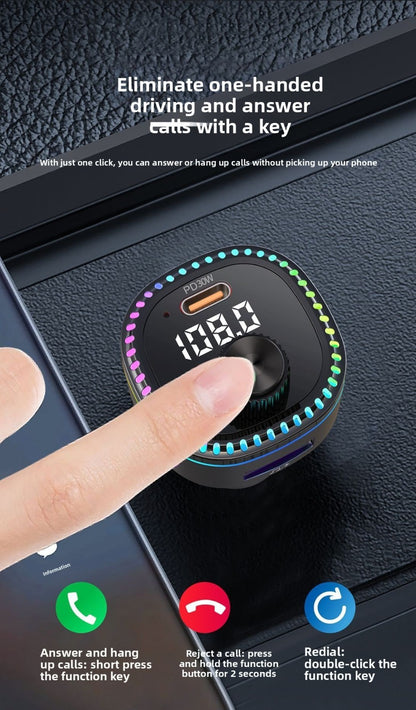 Fast Charging Bluetooth Car FM Transmitter MP3 Player Dual USB Port