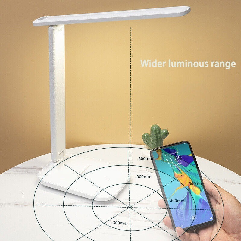 Dimmable LED Desk Light Touch Sensor Table Bedside Reading Lamp USB Rechargeable