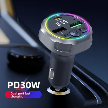 C63 Bluetooth Speakerphone Car FM Transmitter Super Fast Charging Visor Clip