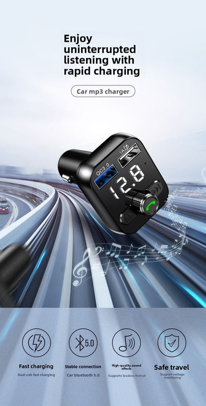 s12 Cigarette Lighter Bluetooth Car MP3 Player FM Transmitter USB Flash Drive US