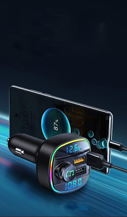 Car Bluetooth FM Transmitter MP3 Player Dual USB Fast Charger Dual Display