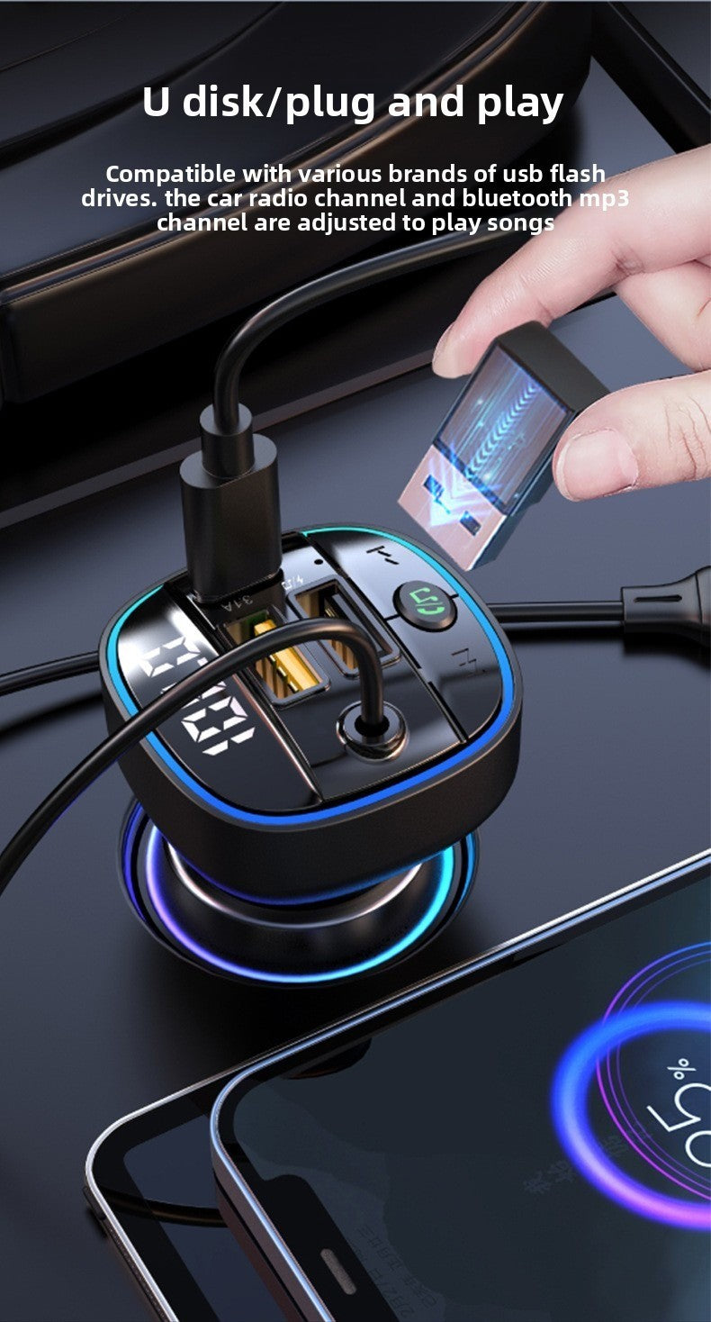 3-in-1 Car Charger Bluetooth MP3 Player FM Transmitter Digital Display Cigarette
