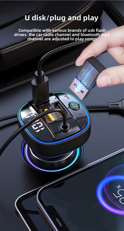 3-in-1 Car Charger Bluetooth MP3 Player FM Transmitter Digital Display Cigarette