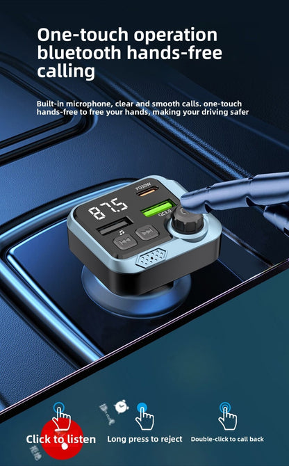 Handsfree Bluetooth Car FM Transmitter MP3 Player PD 30W Fast Charger