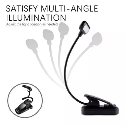 Gooseneck LED Reading Book Light Clip on Bed Rechargeable USB Table Night Lamp
