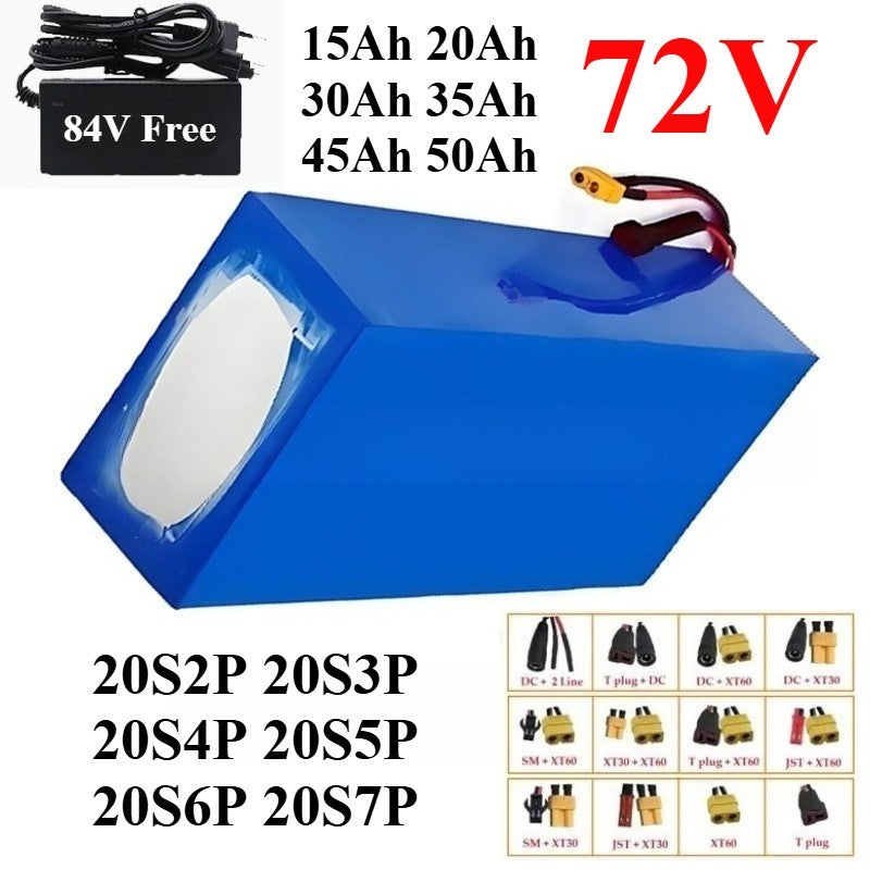 72V 35Ah 20S5P Li-ion Battery Pack for E-Scooter Power Storage with BMS