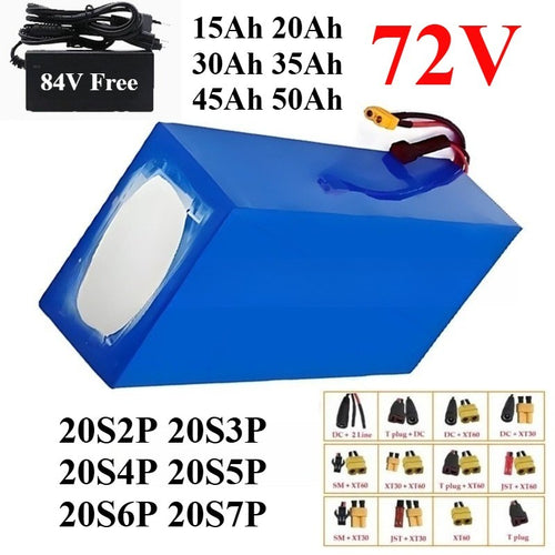 72V 35Ah 20S5P Li-ion Battery Pack for E-Scooter Power Storage with BMS