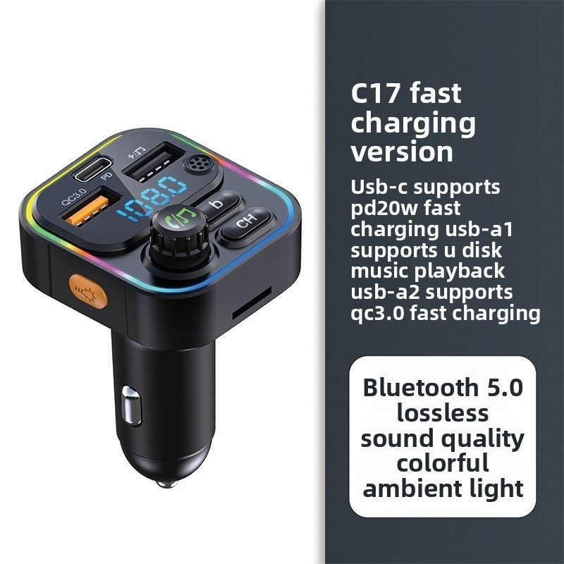 Car MP3 Player Bluetooth FM Transmitter with Fast Charging Dual USB