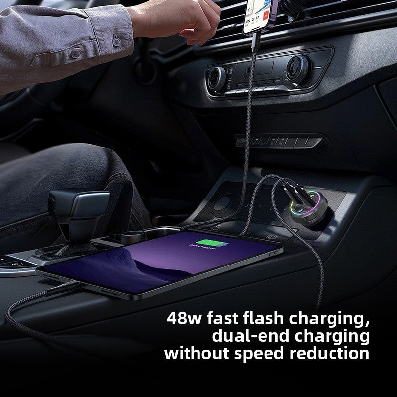C63 Bluetooth Speakerphone Car FM Transmitter Super Fast Charging Visor Clip